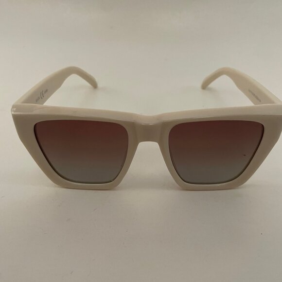 Cream White Oversized Square Sunglasses - Picture 1 of 12